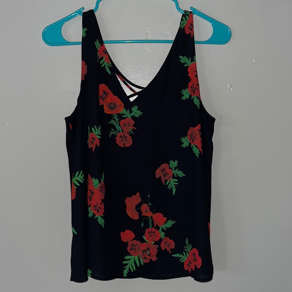 Express sleeveless floral shirt